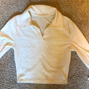Long sleeved white crop top